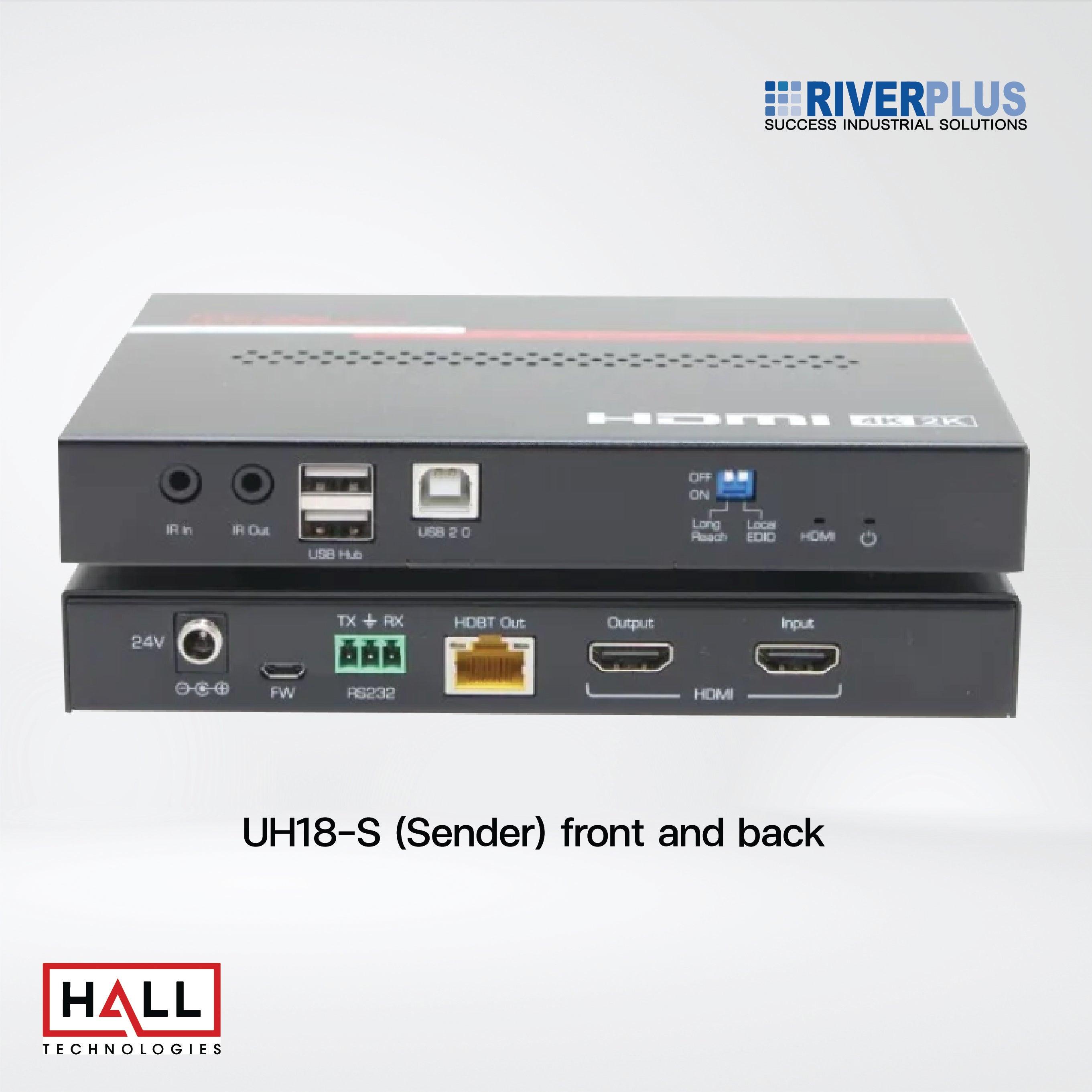 UH18 4K Video and USB HDBaseT 2.0 Extender (Sender + Receiver) - Riverplus