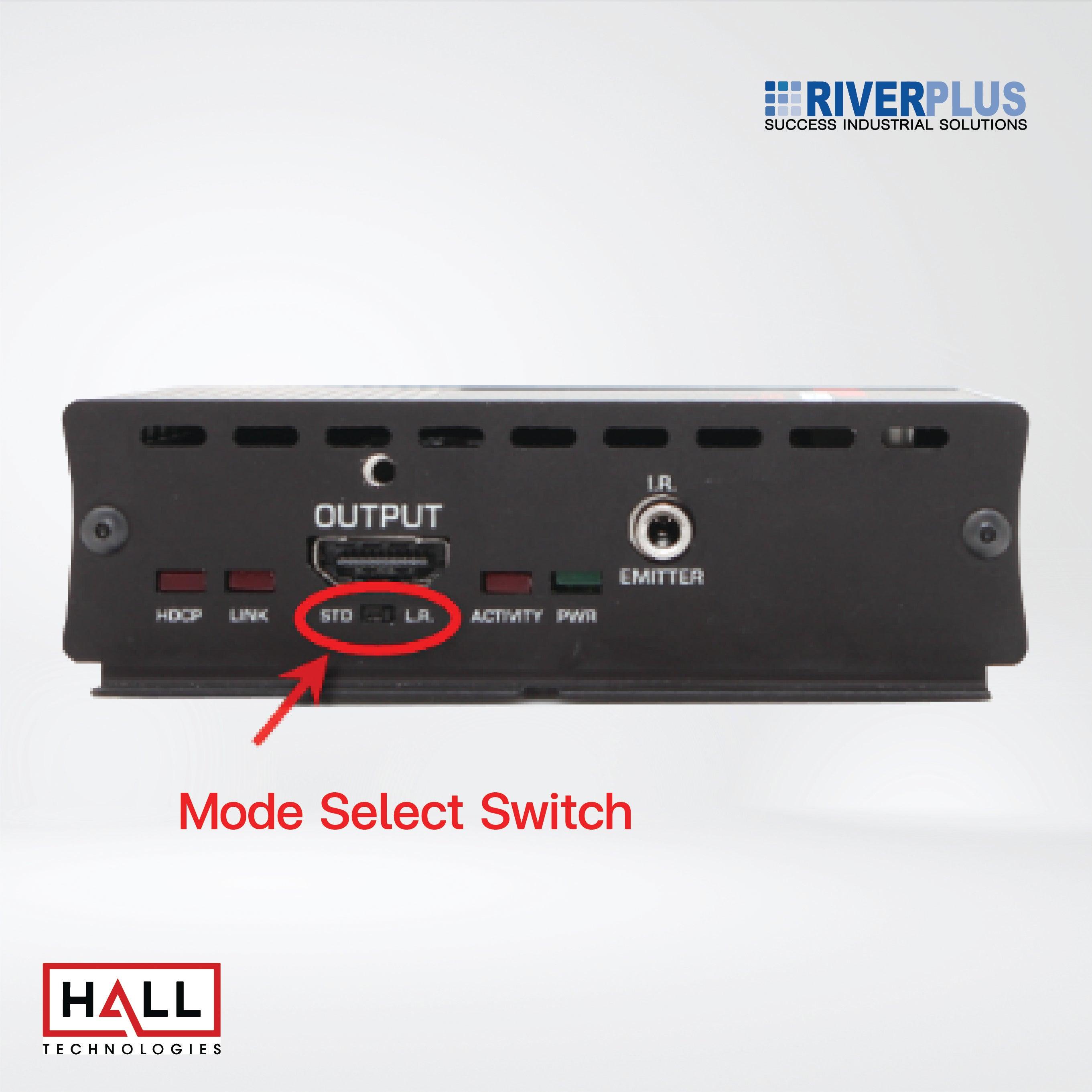 UHBX-R-PSE HDBaseT Receiver with HDMI output, Bidirectional IR, RS232, and PoH Source (Power over HDBaseT) - Riverplus