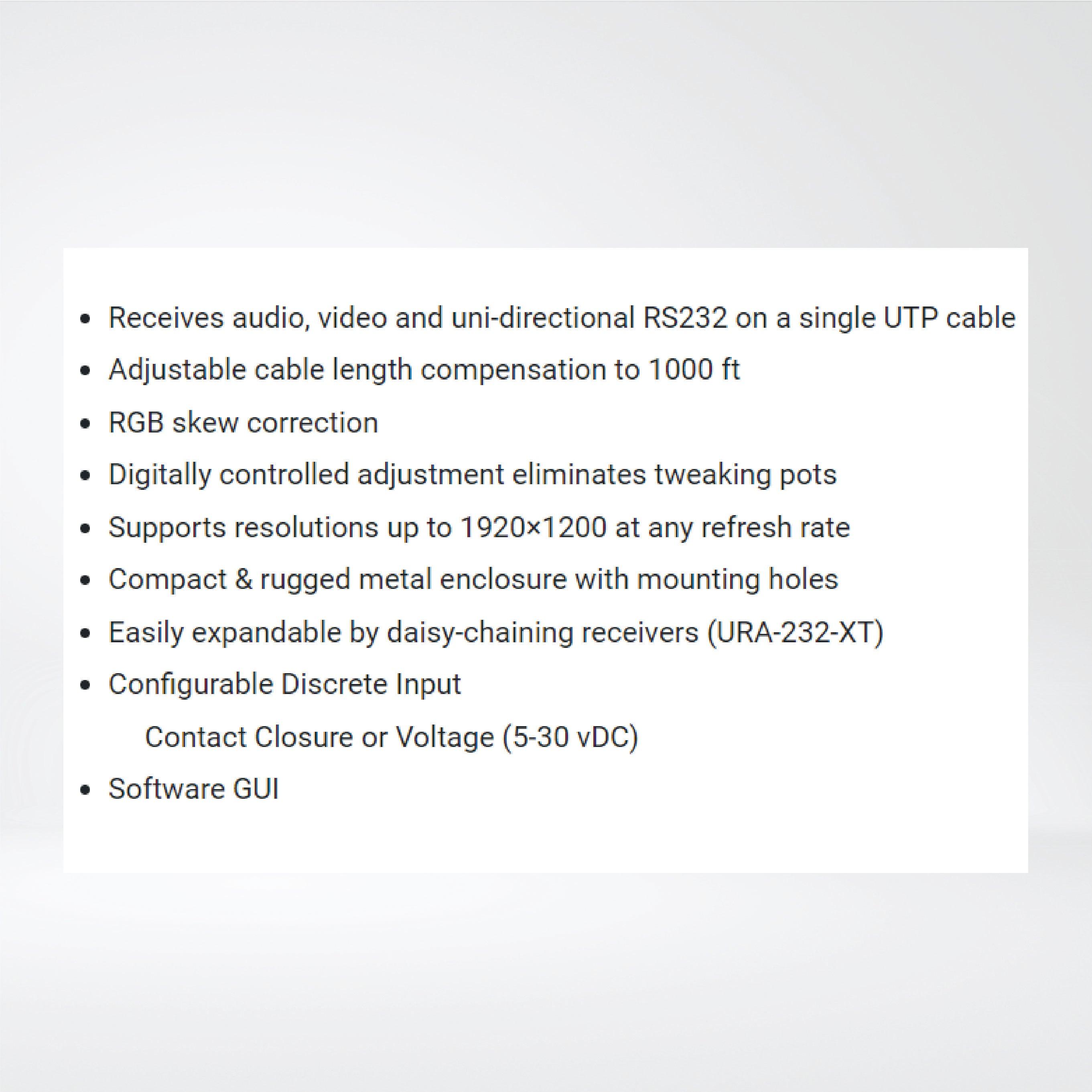URA-232 VGA + Audio + RS232 Over UTP Receiver - Riverplus