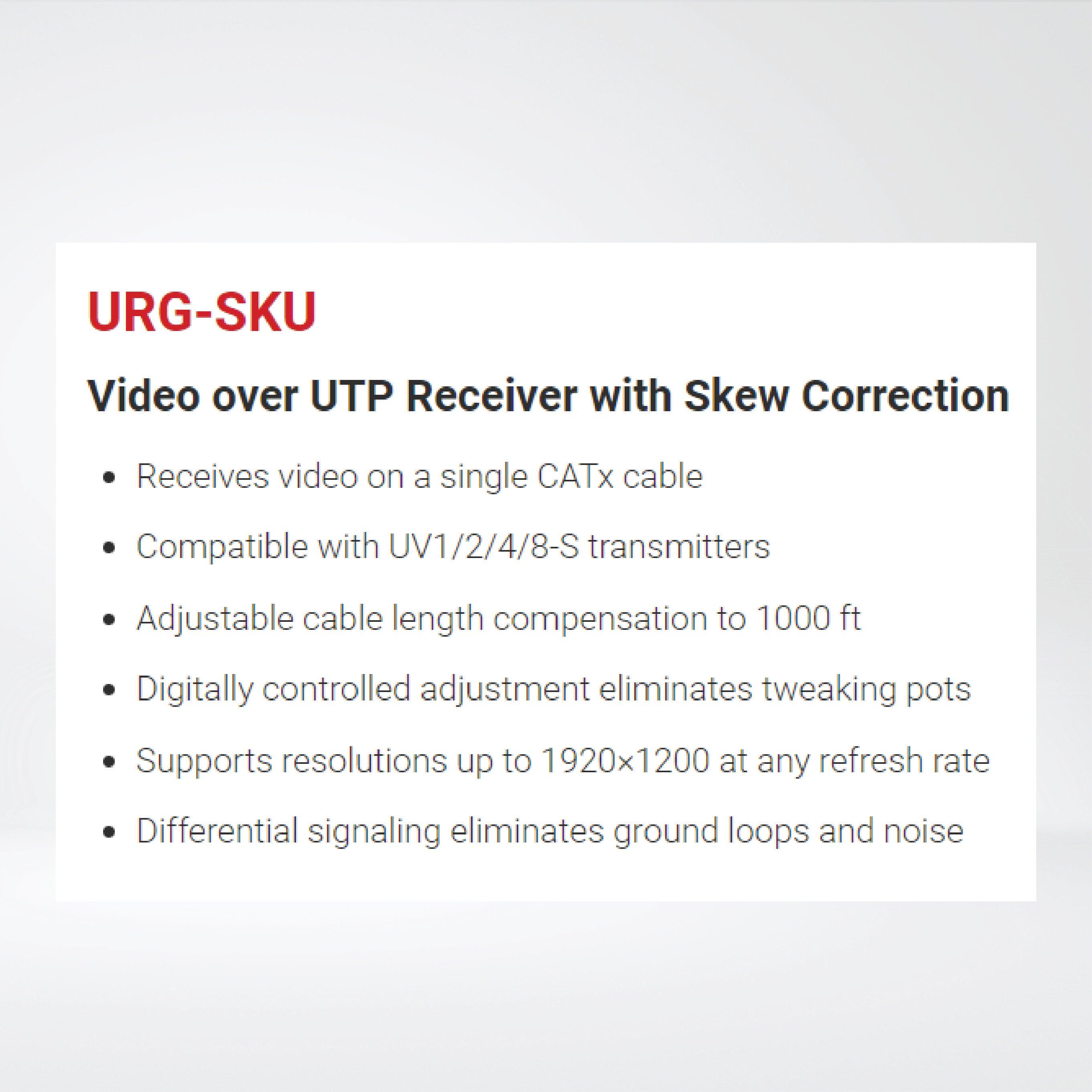 URG-SKU Video over UTP Receiver with Skew Correction - Riverplus