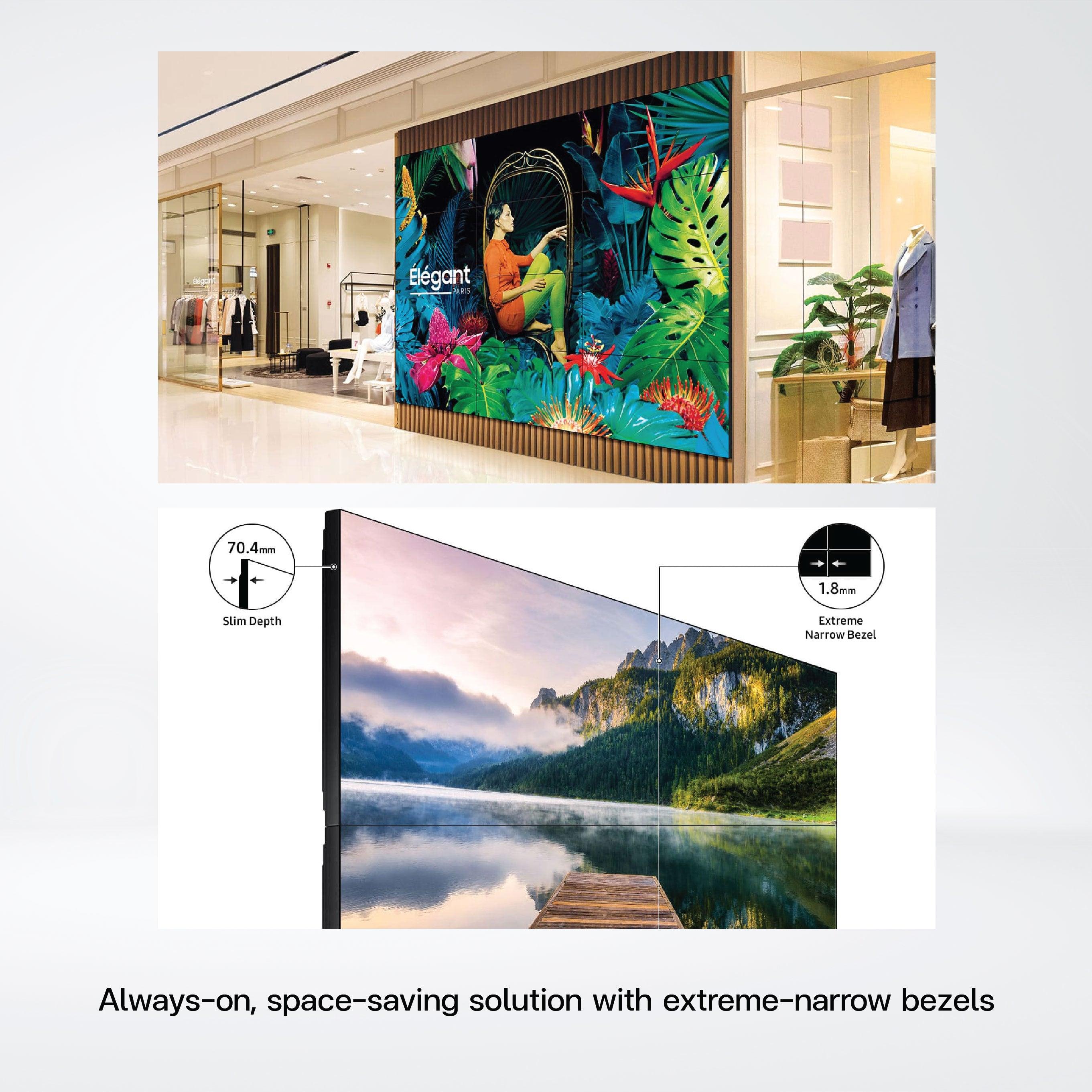 VH55T-E 55" Max 700 nit Always-on, space-saving solution delivering a seamless visual experience - Riverplus