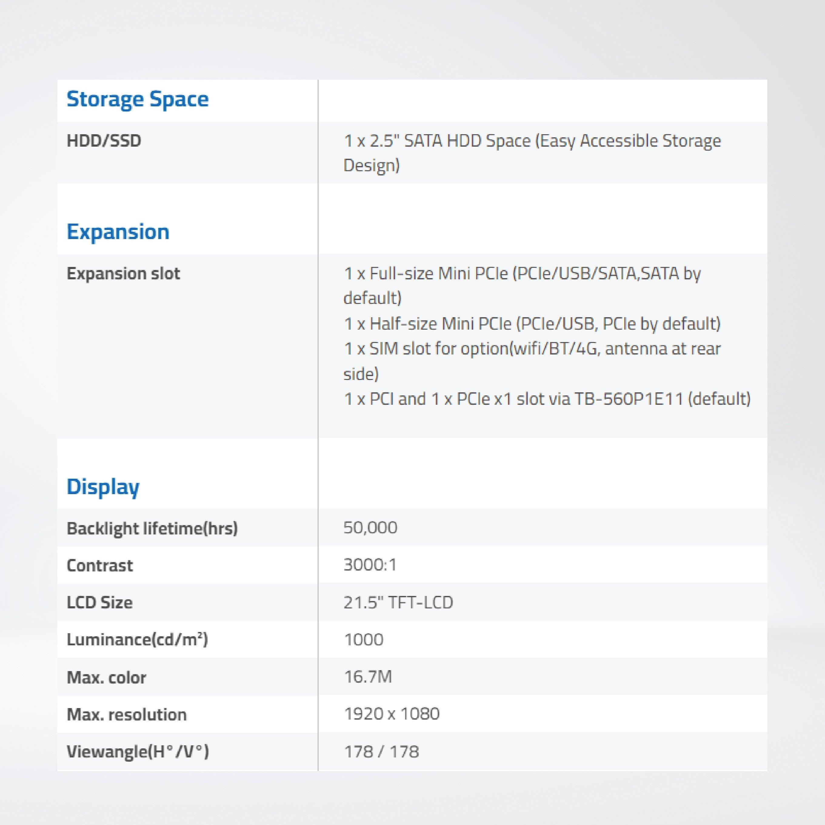 ViPAC-821GH 21.5” Intel Celeron N2930 Fanless Expandable Panel PC - Riverplus