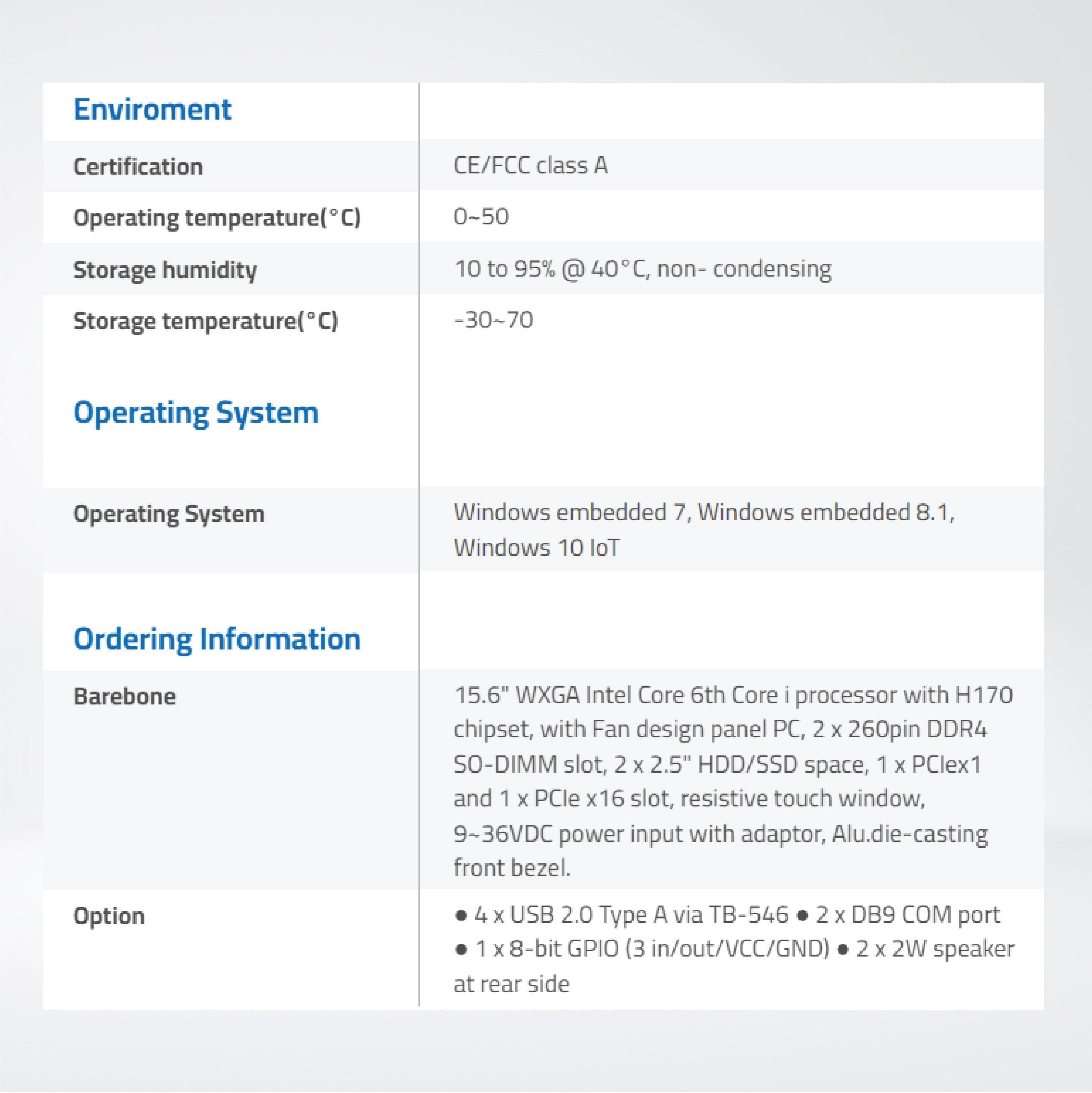 ViPAC-916R 15.6” Intel 6th/7th Core i3/i5/i7 Panel PC - Riverplus