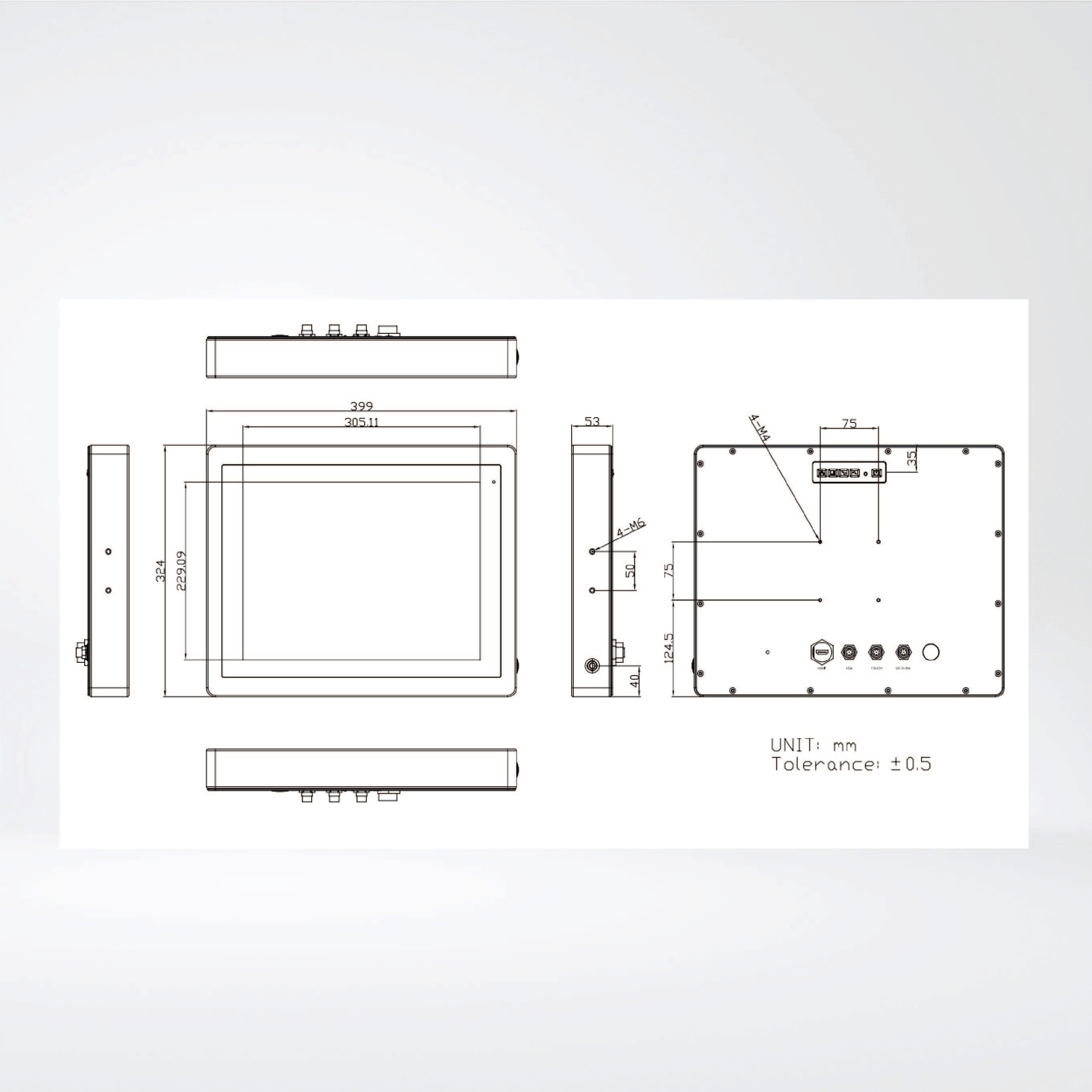 ViTAM-115G 15″ New Gen. IP66/IP69K Stainless Steel Display - Riverplus