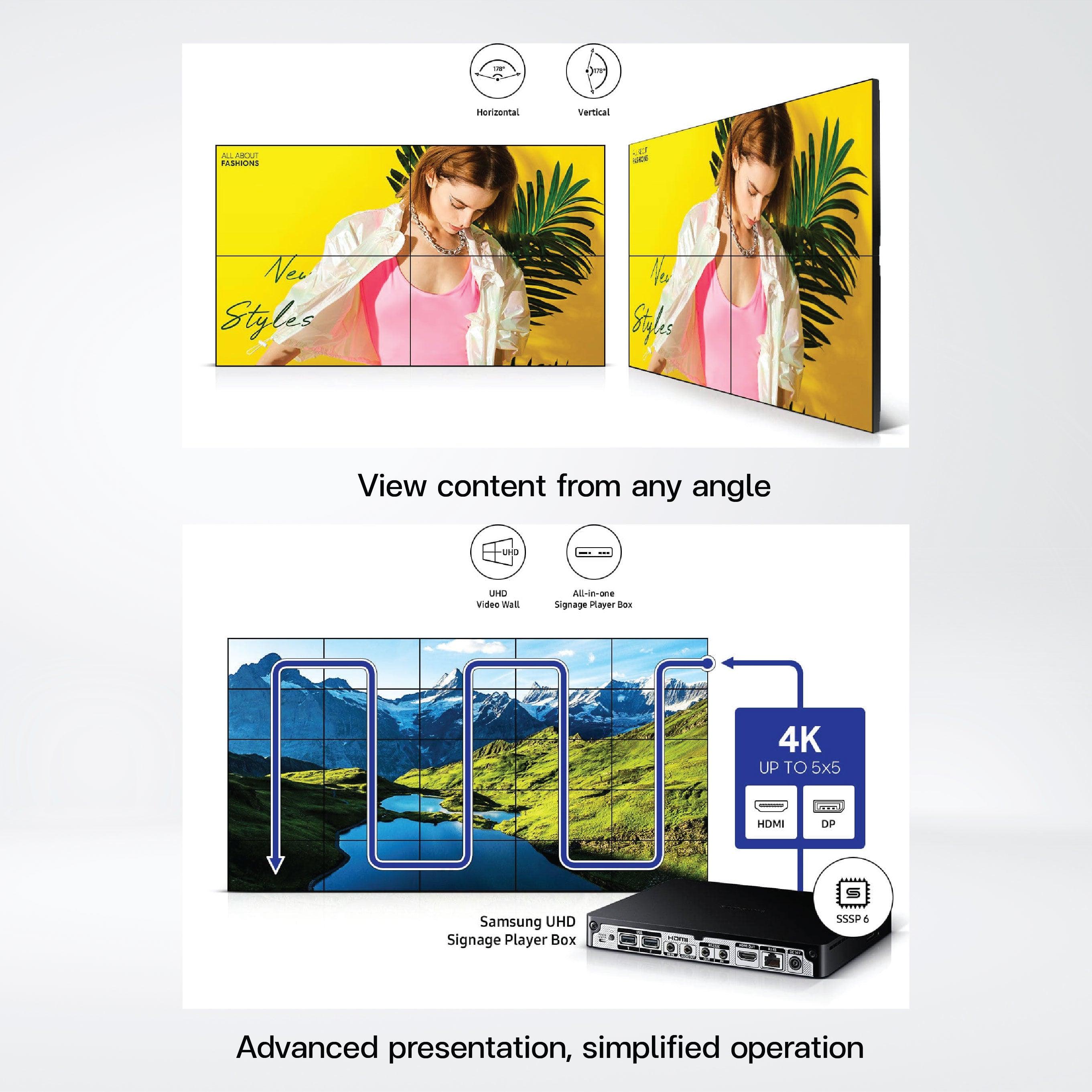VM55B-E 55" 500 nit Always-on, space-saving solution delivering a seamless visual experience - Riverplus