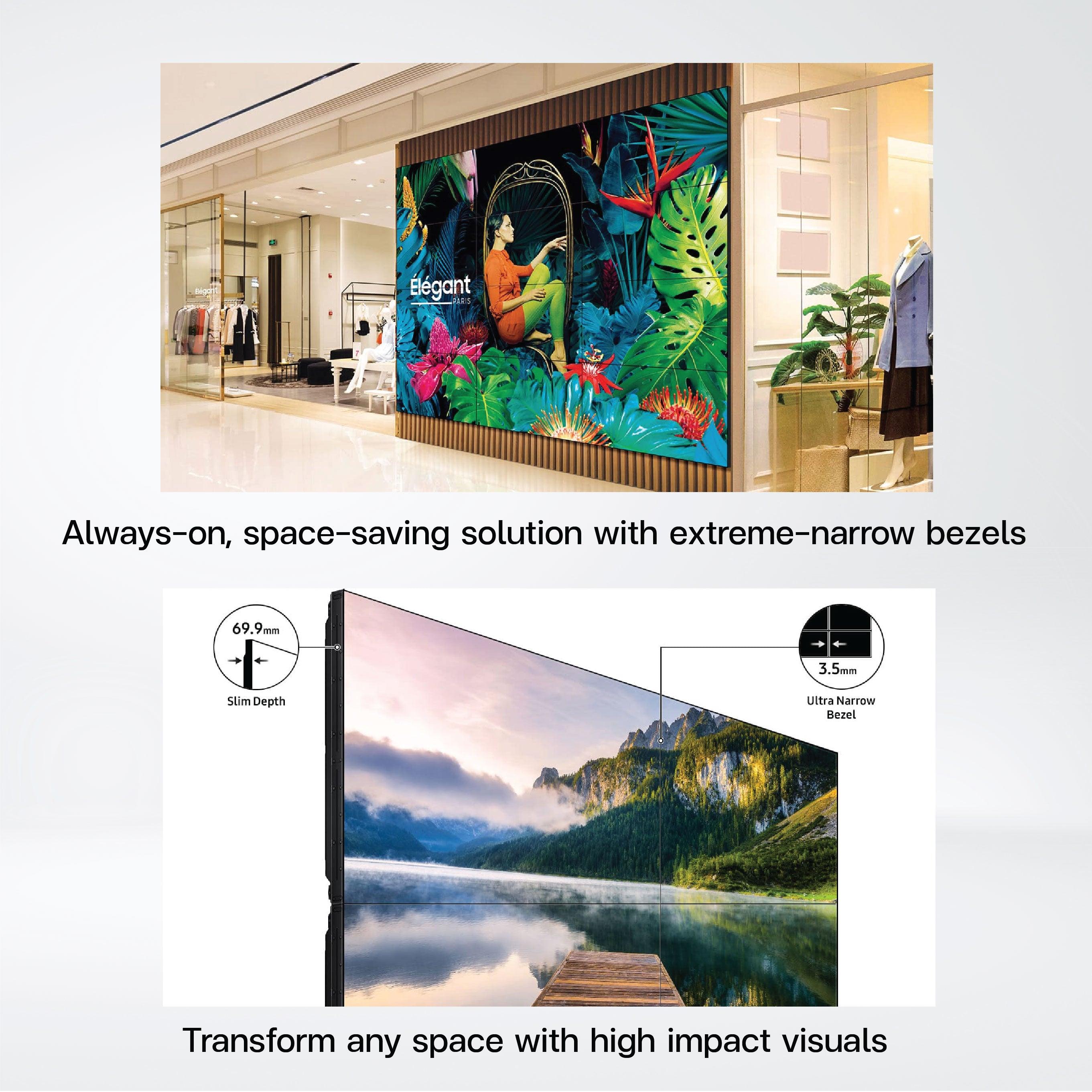 VM55B-U 55” 500nit Always-on, space-saving solution delivering a seamless visual experience - Riverplus