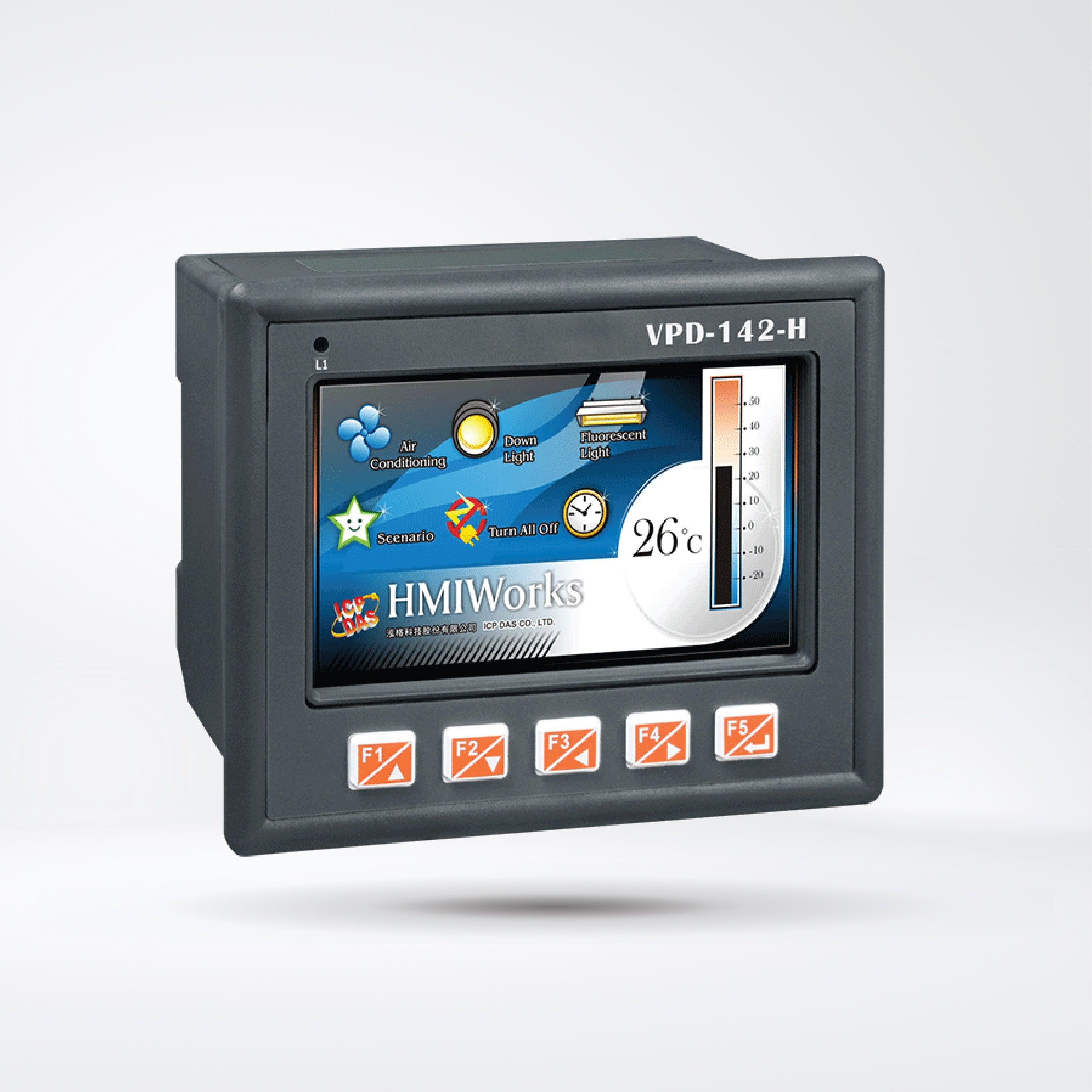 VPD-142-H 4.3" Touch HMI Device with 2 x RS-232/RS-485 and Rubber Keypad - Riverplus