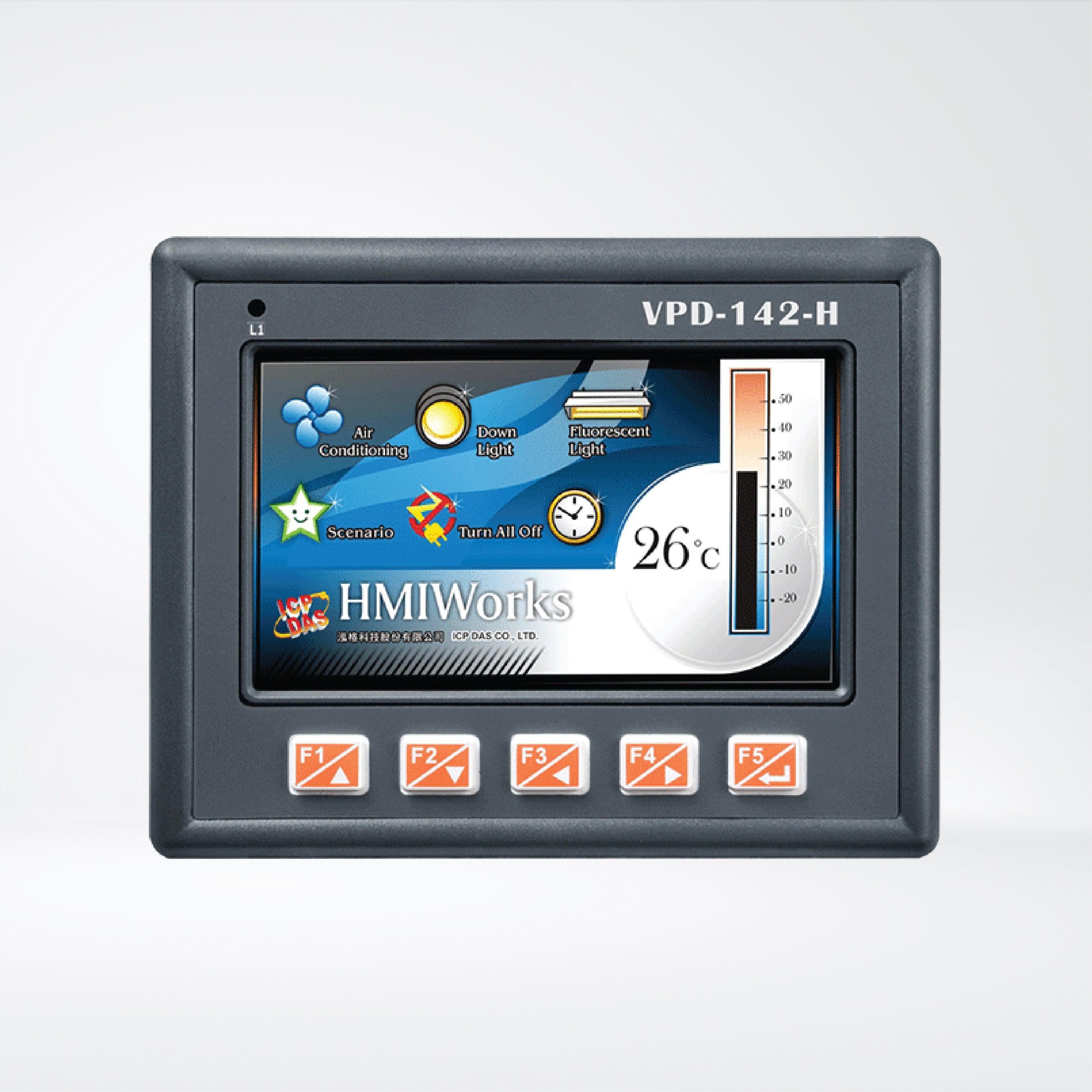 VPD-142-H 4.3" Touch HMI Device with 2 x RS-232/RS-485 and Rubber Keypad - Riverplus