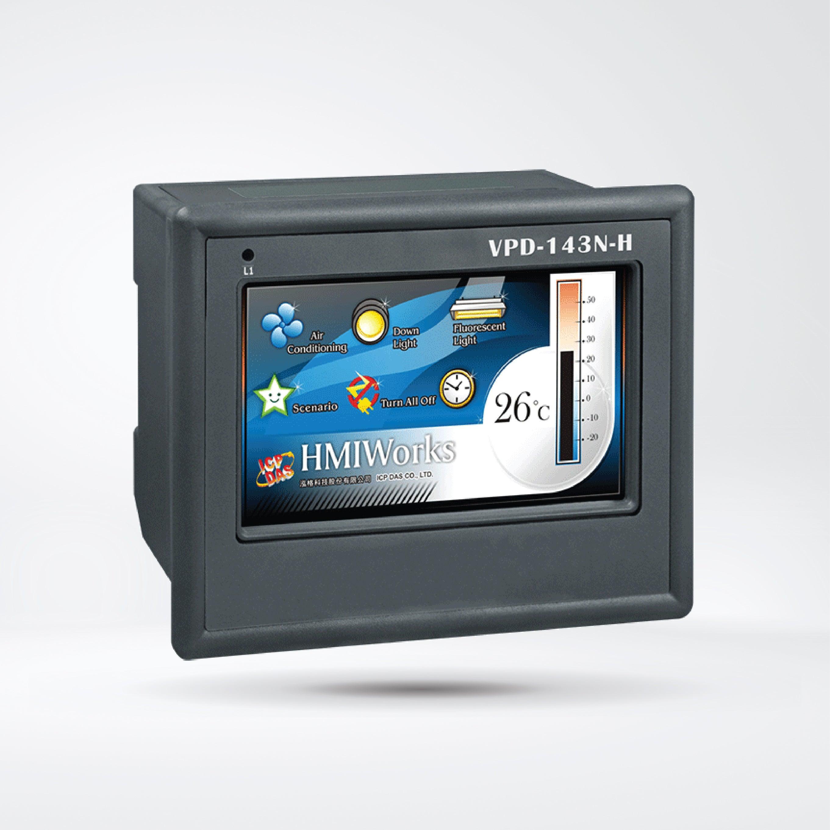 VPD-143N-H 4.3" Touch HMI Device with 2 x RS-232/RS-485, Ethernet (PoE) - Riverplus