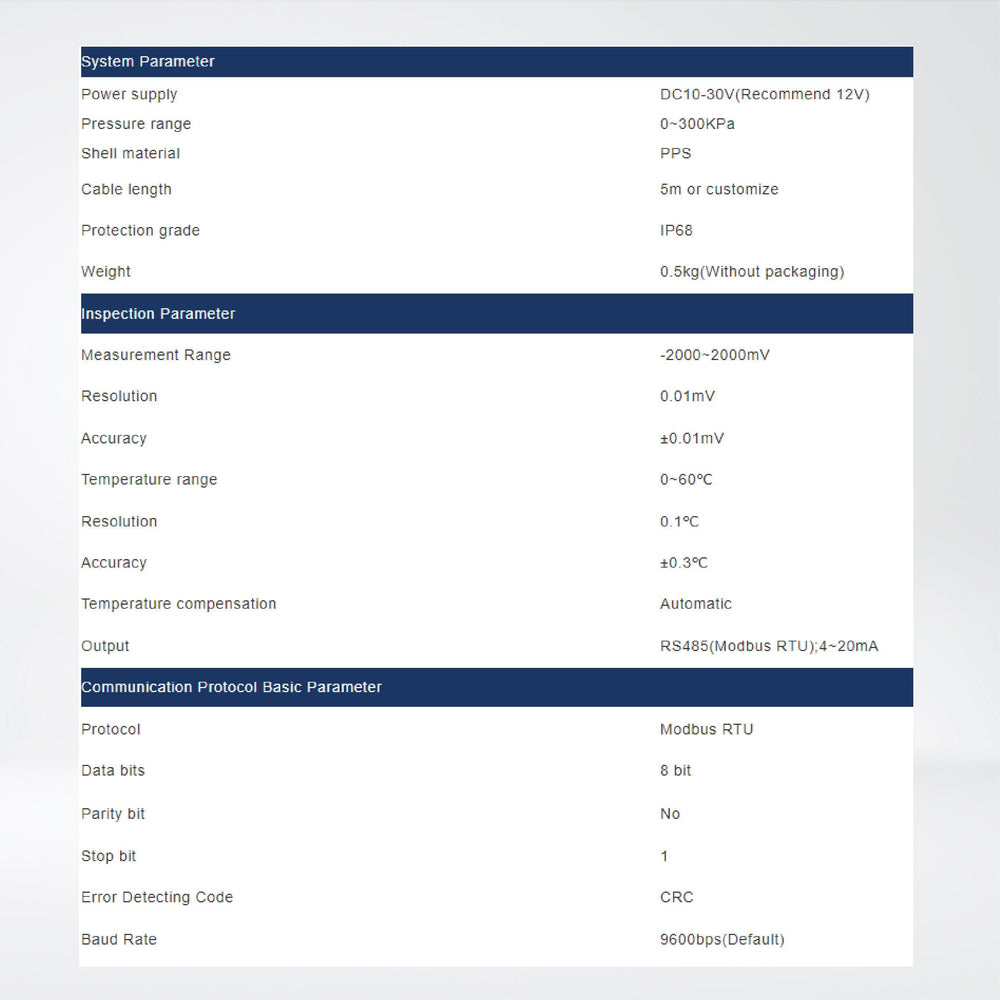 WS102-ORP Modbus Water Oxidation Reduction Potential (ORP) Sensor